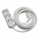 Prelungitor Strohm, 3 prize, max 2300W, protectie copii, 3x1mm, 3 m, Alb