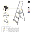 Scara din aluminiu pliabila cu 5 trepte, max 125 kg