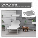 Seslong pliabil cu parasolar, 187x58x36 cm, Gri - Img 2