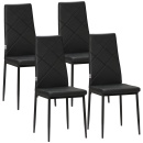 Set de 4 scaune Living cu spatar inalt, piele PU si otel, 41x50x97cm