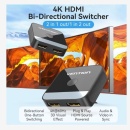 Switch video Vention, HDMI(M) la 2 x HDMI(M), rezolutie maxima 4K la 60Hz, conectori auriti, dublu sens - Img 3