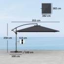 Umbrelă de grădină cu braț 280x380 cm, rotativă la 360° și înclinabilă - Img 3