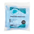 Bonete unica folosinta, elastic dublu, albastre, spunbond, 52 cm, 100 buc - Img 3