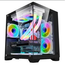 Carcasa 1st PLAYER MV5-TP-BK, RGB, Cube Tower, Black