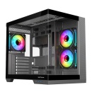 Carcasa gaming Serioux Shadow, Middle Tower, ATX, fara sursa cu 4 colere