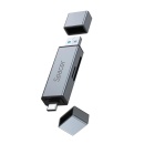 Card reader extern SPACER, 4 in 1, interfata USB 2.0, USB Type C, aluminiu - Img 2