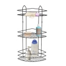 Coltar de baie din inox cromat cu 3 etaje, 23x23x58 cm - Img 2