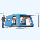 Cort de camping pentru 4-6 persoane cu 2 camere și verandă