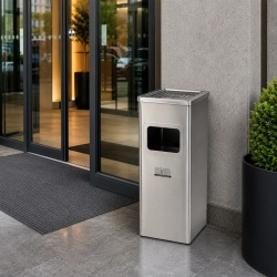Coș inox cu scrumieră si galeata interioara, 35 L - Img 3