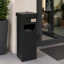 Coș metalic Profesionl cu scrumieră pentru exterior negru, 30 L