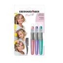 Creioane pastel pentru colorare par cu pieptan EBERHARD FABER, 3 culori/set