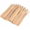Furculite de lemn biodegradabile pentru desert, 8.5 cm, 1000 buc/set