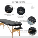 Masă de masaj fizioterapie portabil cu blat reglabil, 210cm x 81cm x 92cm si Geanta de Transport - Img 3