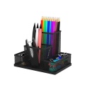 Organizer metalic Mesh, de birou, 4 compartimente, negru