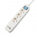 Prelungitor Spacer 3 m cu 3 prize Schuko + Type-C x 1, USB x 1, cablu 3.1A, 16 A, max. 3500W