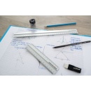 Rigla din aluminiu pentru desen tehnic Eberhard Faber 30cm - Img 2
