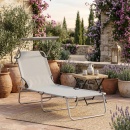 Seslong pliabil cu parasolar, 187x58x36 cm, Gri