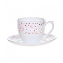 Set cesti cafea 190 ml + farfurii opal alb, decor iarna, 12 piese - Img 2