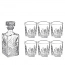 Set Sticla Whisky cu Dop, Bormioli Selecta 1 litru + 6 pahare