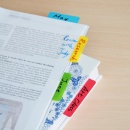 Stick index plastic transp. cu margine color 38 x 51 mm, 4 x 20 file/set, Stickn - 4 culori neon - Img 6