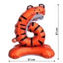 Balon de petrecere din folie, In forma de animalut, Cifra 6 Tigru 57 cm, Cu pozitionare pe podea - Img 2