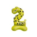 Balon de petrecere din folie, In forma de animalut, Cifra doi Leopard 55 cm, Cu pozitionare pe podea