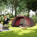 Cort de camping pentru 2-4 persoane, Impermeabil cu uși duble 360x250x130 cm - Img 5