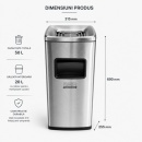 Coș inox cu scrumieră, tratament anti-amprentă — premium 50 L  - Img 4