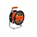 Derulator cu cablu 3 x 1,5 CUPRU, 20ML, 4-PRIZE SCHUKO cu siguranta termica