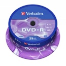 DVD+R VERBATIM 4.7GB, 120min, viteza 16x, 25 buc, Single Layer, spindle