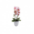 Flori artificiale decorative Orhidee alba cu ghiveci din ceramica