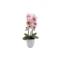 Flori artificiale decorative Orhidee alba in ghiveci din ceramica