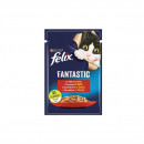Hrana umeda pentru Pisici Felix FANTASTIC cu Vita 85 g