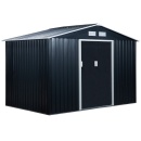 Magazie de Gradina cu Usi Duble Glisante din Tabla de Otel, 277x195x192cm, Gri - Img 10