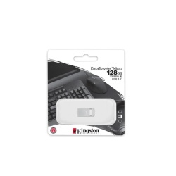 Memorie USB Kingston DataTraveler Micro 128 GB, USB 3.2, Argintiu - Img 3