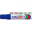 Permanent marker ARTLINE 100, corp metalic, varf tesit 7.5-12 mm - albastru