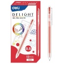 Pix cu gel si mecanism 0.5 mm Deli delight - Rosu - Img 2
