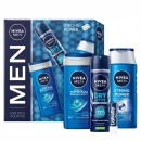 Set Cadou Nivea Men Strong Power, sampon 250 ml, gel de dus 250 ml, deodorant 150 ml si balsam de buze 5.5 ml