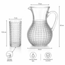 Set carafa 1300 ml + 6 pahare 300 ml, Morano\Sofia - Img 4