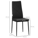 Set de 4 scaune Living cu spatar inalt, piele PU si otel, 41x50x97cm - Img 5