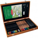 Set Profesional pentru desen Derwent Academy™ cutie din lemn, 35 bucati/set