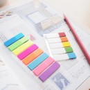 Stick index plastic transp. color 45 x 12 mm, 8 x 25 file/set + index sageata, Stick"n-8 culori neon - Img 4