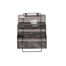 Suport metalic mesh vertical documente de perete 3 buc/set negru - Img 2
