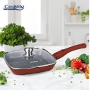Tigaie grill cu capac Cooking by Heinner, aluminium, 28 x 4.5 cm