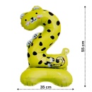 Balon de petrecere din folie, In forma de animalut, Cifra doi Leopard 55 cm, Cu pozitionare pe podea - Img 2