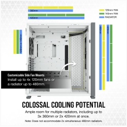 Carcasa Corsair 7000D AIRFLOW, RGB, Full Tower, White - Img 3