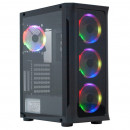 Carcasa Gaming Spacer Shield Middle ATX, sticla securizata, 4 coolere 120mm, Controller HUB RGB + telecomanda
