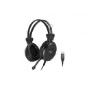 Casti cu microfon A4TECH HU-30, Stereo, USB, Negru