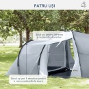 Cort de camping pentru 4-5 persoane, 2 camere, 590 x 245 x 193 cm - Img 3