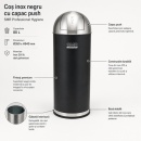 Coș de gunoi inox 80 L cu capac push pentru spatii comerciale si institutii, 940 x 350 mm - Img 4